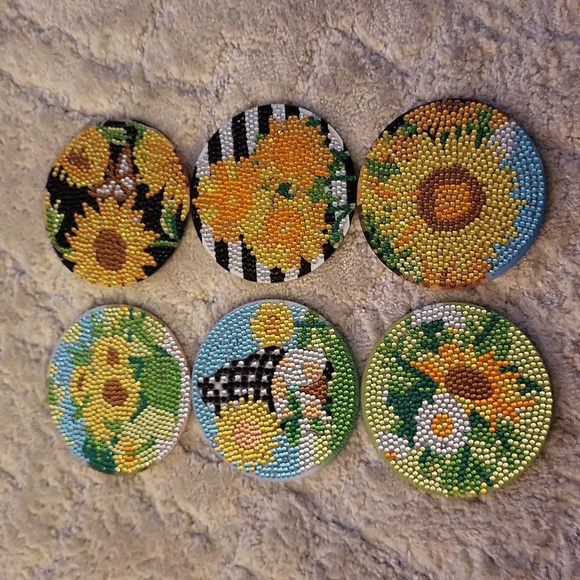 sunflower theme coaster set   G6 - Picture 1 of 4
